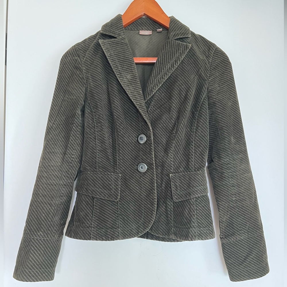Halogen Retro Dark Olive Corduroy Blazer - XS